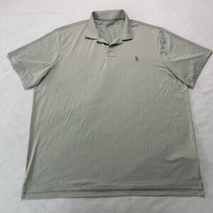 Polo Ralph Lauren Performance Polo Shirt Mens 2XL Gray Preppy Short Sleeve